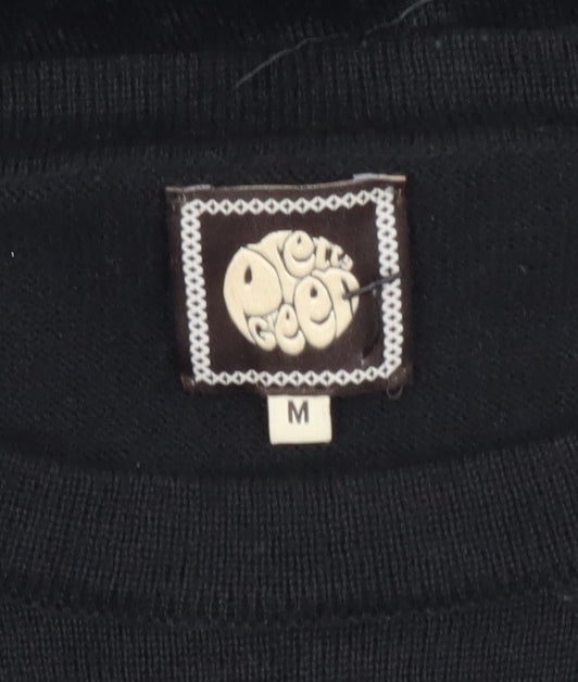 Pretty Green Mens Black Wool Blend Crew Neck Jumper M