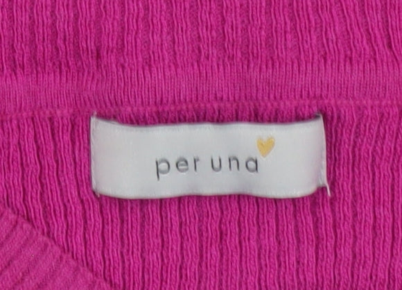 Marks and Spencer Women Pink V-Neck Long Sleeve Jumper Size 14