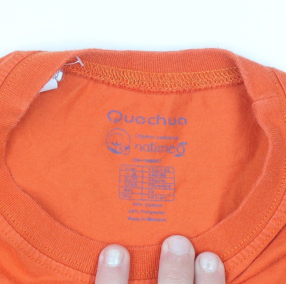 Quechua Boys Orange 'Welcome Home' Hiking Graphic Cotton T-Shirt 6 Years