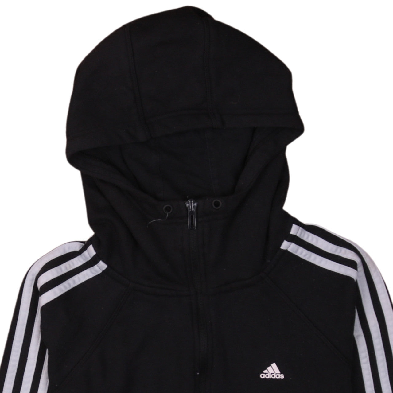 Adidas Boys Black Full Zip Hoodie Small Climalite Sportswear