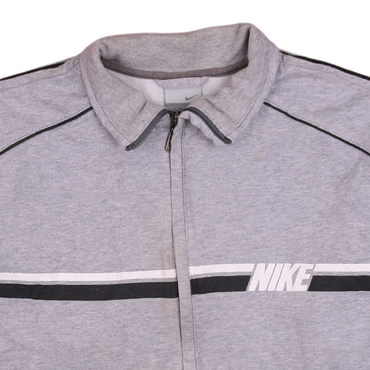 Nike Men's Grey Full Zip Collared Sweatshirt Size M