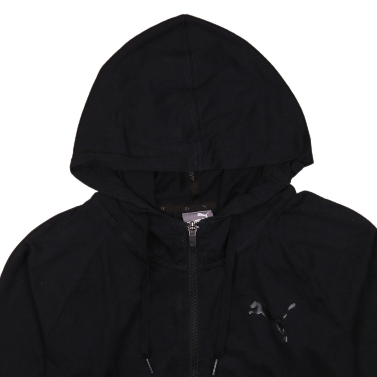 Puma Women's Black Full Zip Hoodie Size 10 Hooded Sweatshirt