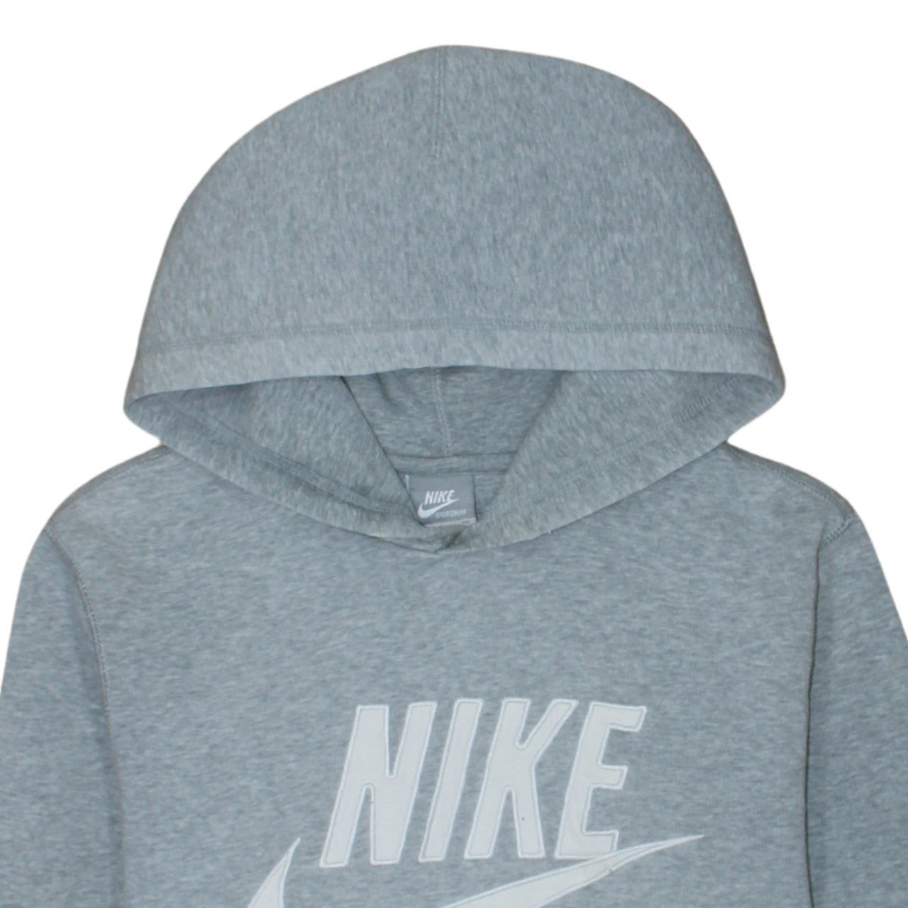 Nike Men's Grey Pullover Hoodie Small Logo Sportswear Sweatshirt