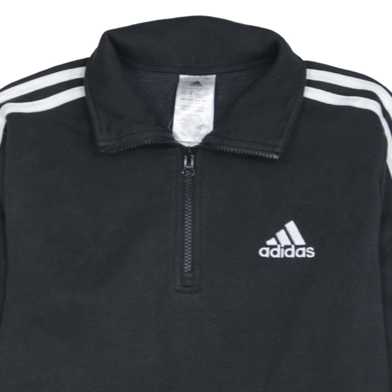 Adidas Womens Black 1/4 Zip Sweatshirt Size 12-14 Fleece Lined