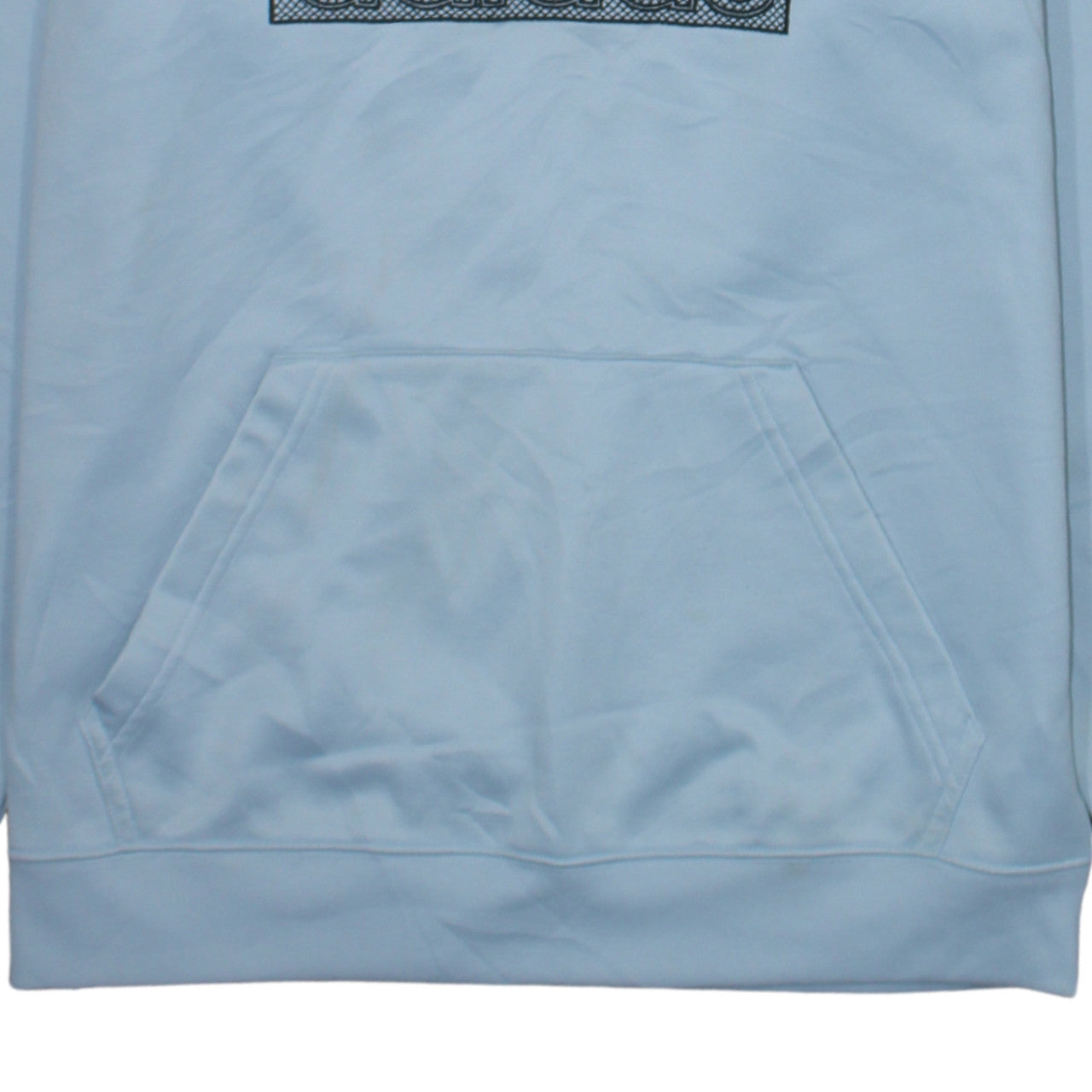 Adidas Mens Blue Pullover Hoodie Medium Logo Graphic Sweatshirt