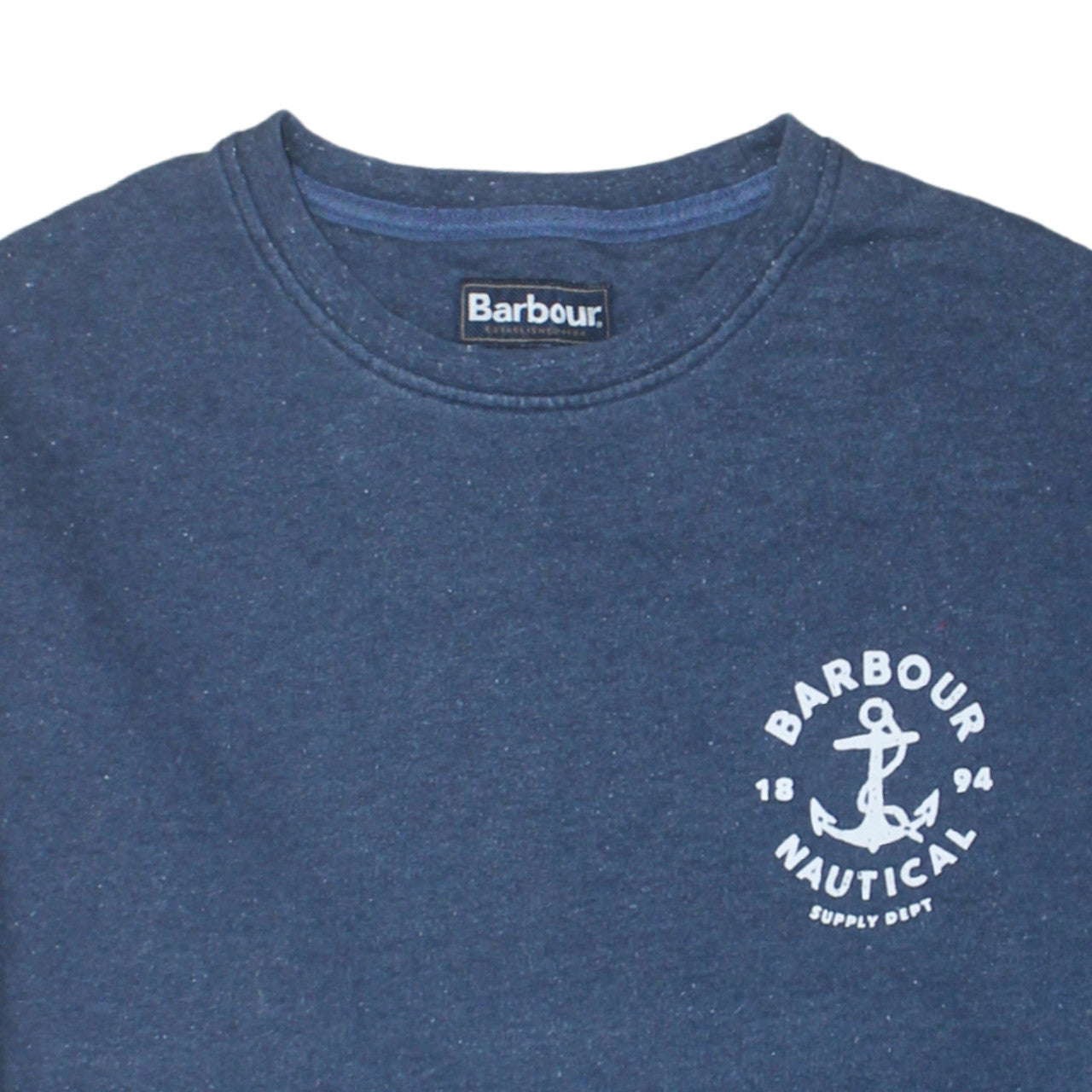 Barbour Men's Blue XL Nautical Logo Crew Neck Sweatshirt