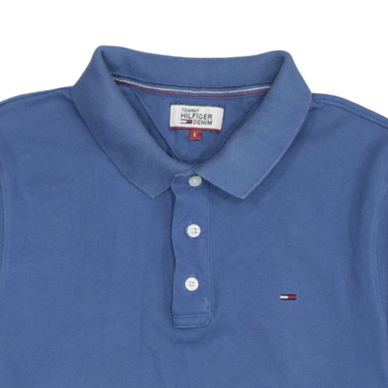 Tommy Hilfiger Denim Men's Blue Cotton Polo Shirt Size L