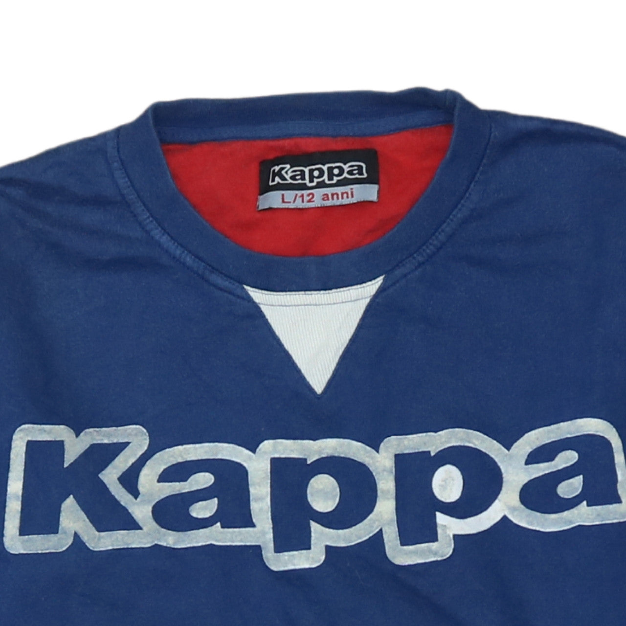 Kappa Boys Blue Crew Neck Pullover Sweatshirt Size 12 Years Cotton Blend