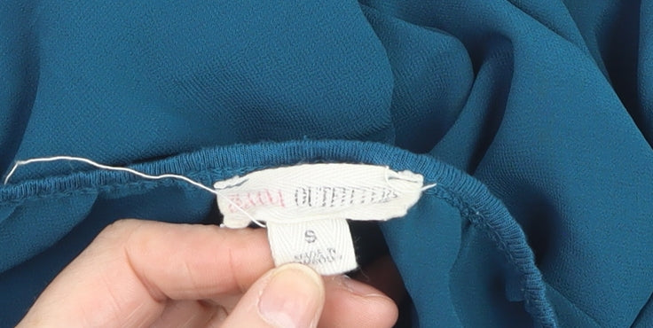 Chico's Women's Blue Long Sleeve Chiffon Panel Blouse Size S