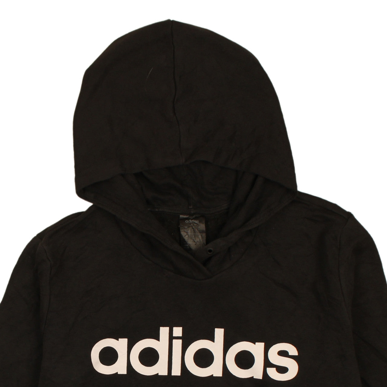 Adidas Womens Black 2XL Pullover Hoodie Logo Print Sweatshirt