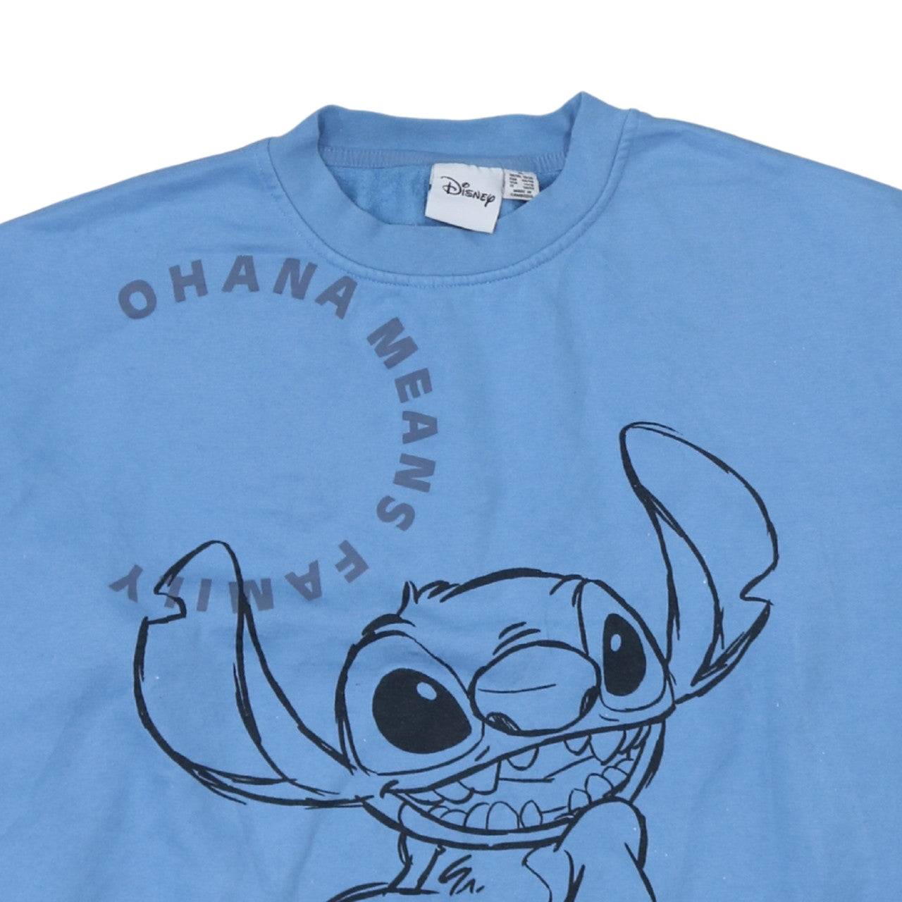 Disney Women Blue Stitch Ohana Means Family Pullover Sweatshirt Size 18/20
