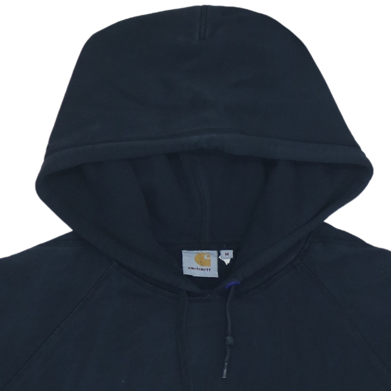 Carhartt Mens Black Pullover Hoodie M Logo Fleece Sweatshirt