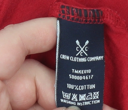 Crew Clothing Company Men's Red 2XL Cotton Crew Neck T-Shirt