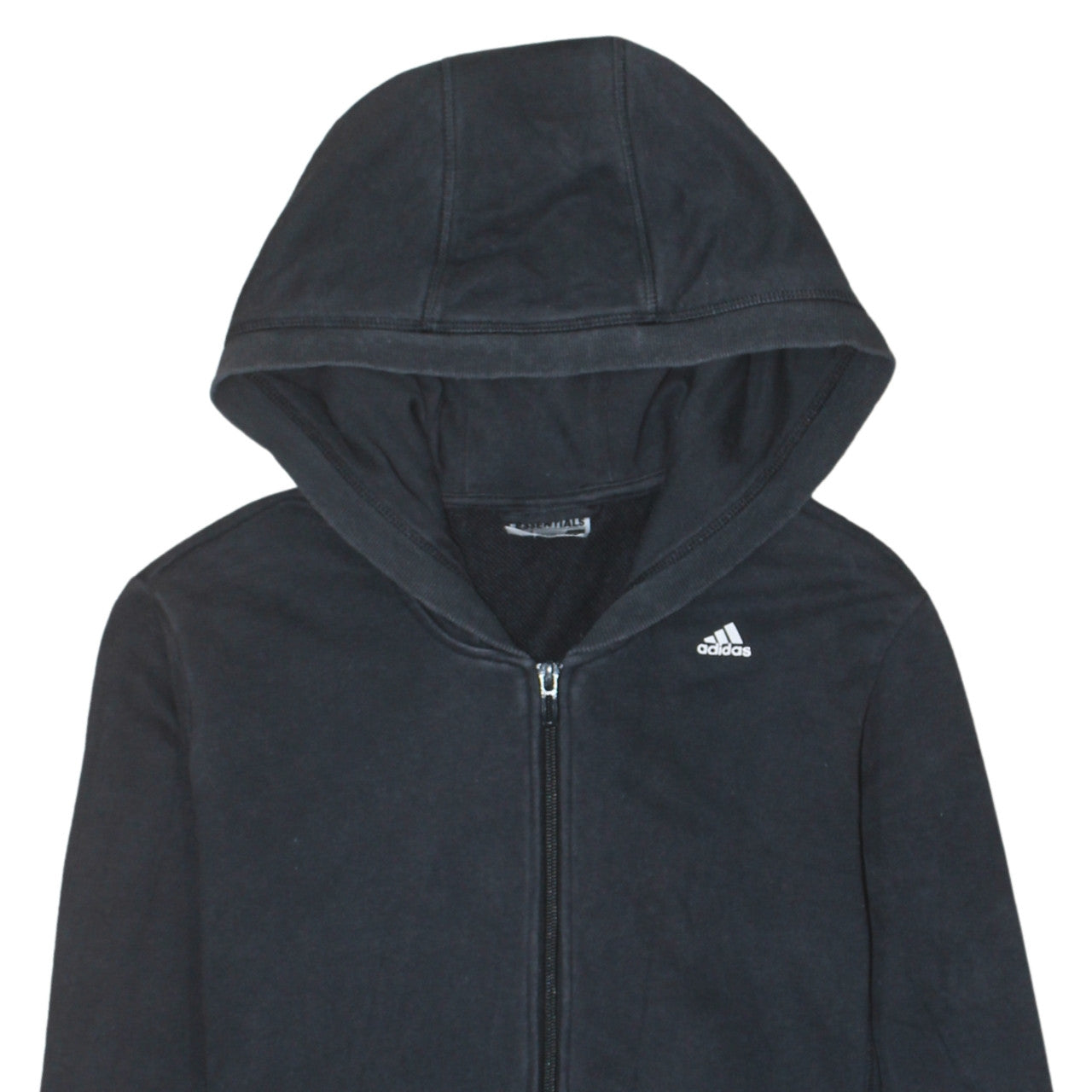 Adidas Womens Black Full Zip Hoodie Medium 12-14 Climalite Sweatshirt