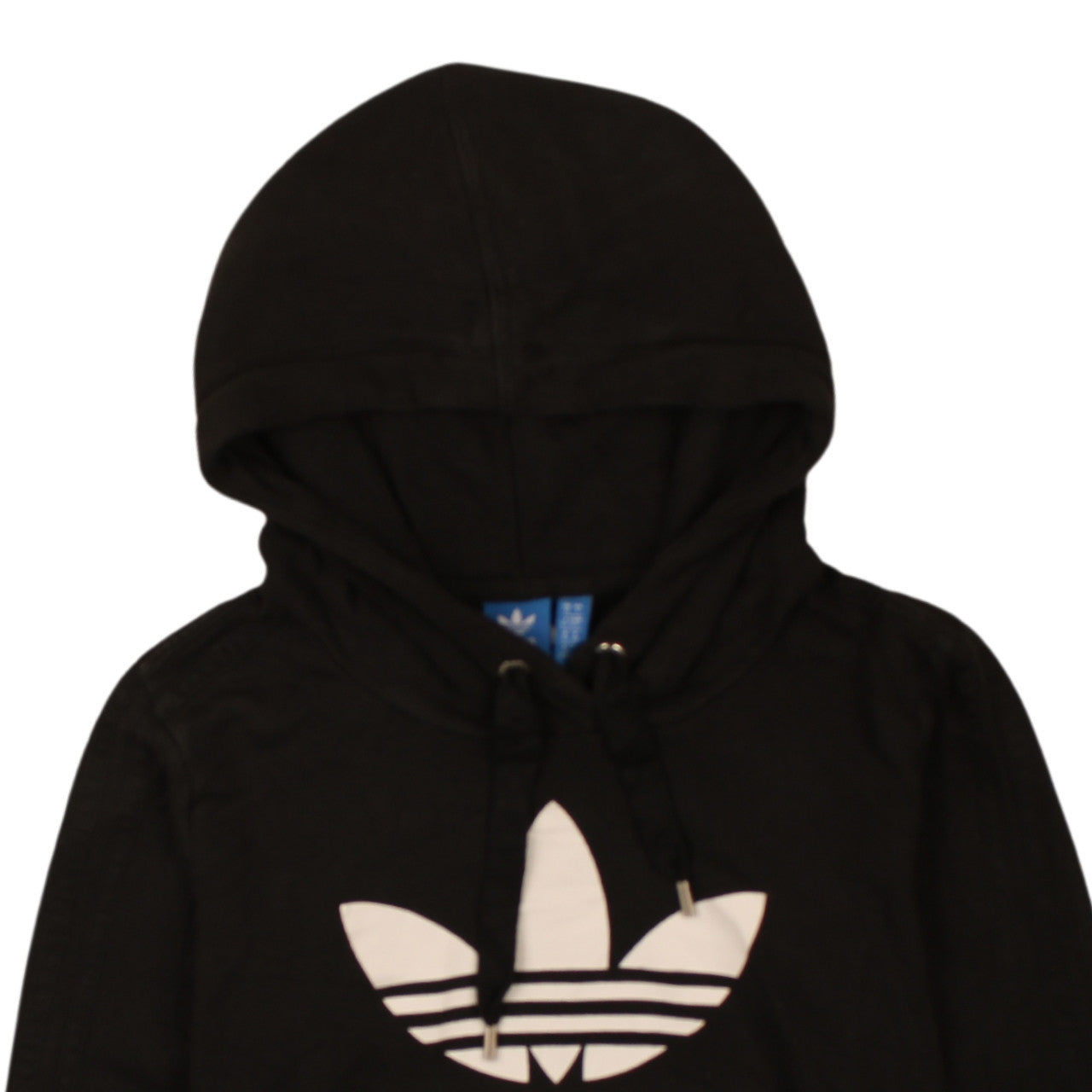 Adidas Womens Black UK 10 Pullover Hoodie with Logo Print
