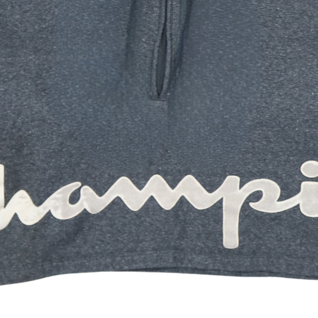 Champion Women’s Grey 1/4 Zip Hoodie Small Cotton Logo Print