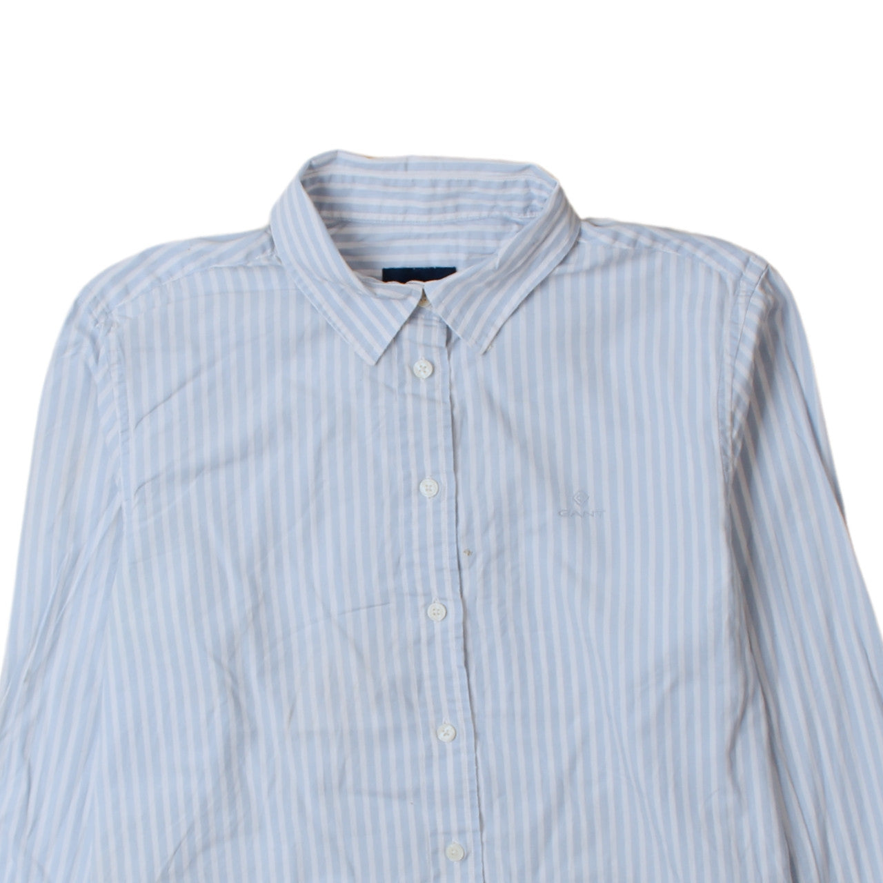 GANT Women’s Blue Striped Button-Up Cotton Shirt UK 8