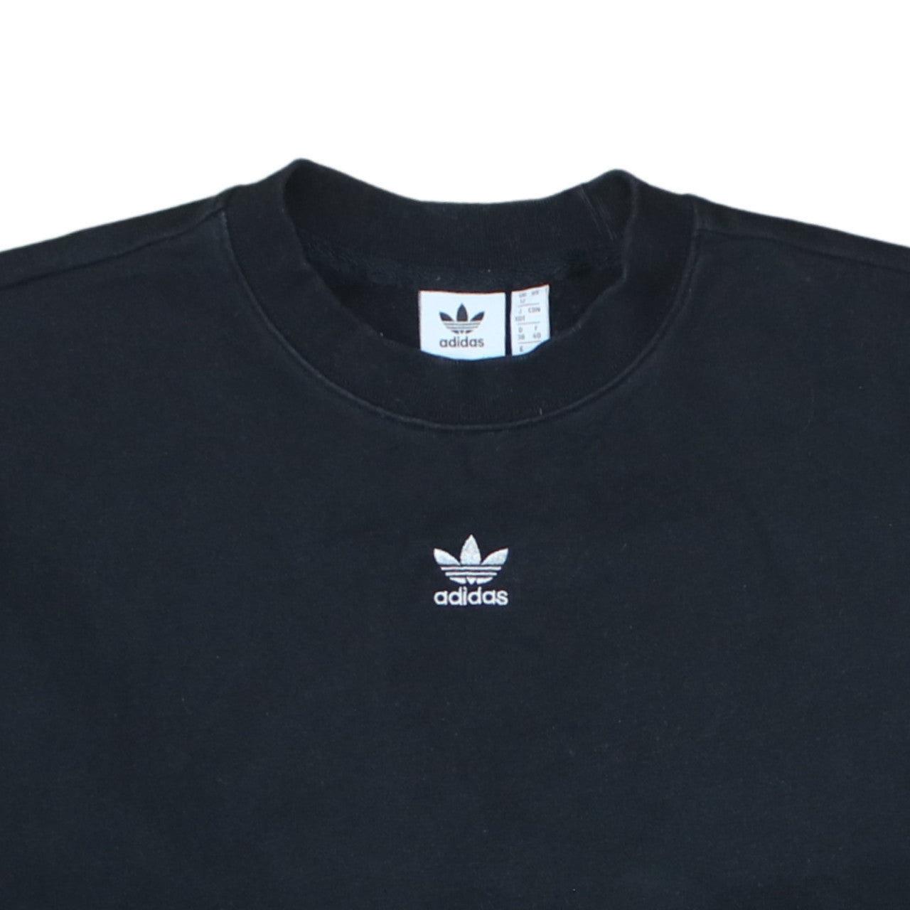 Adidas Women Black Crew Neck Cotton Sweatshirt UK 12