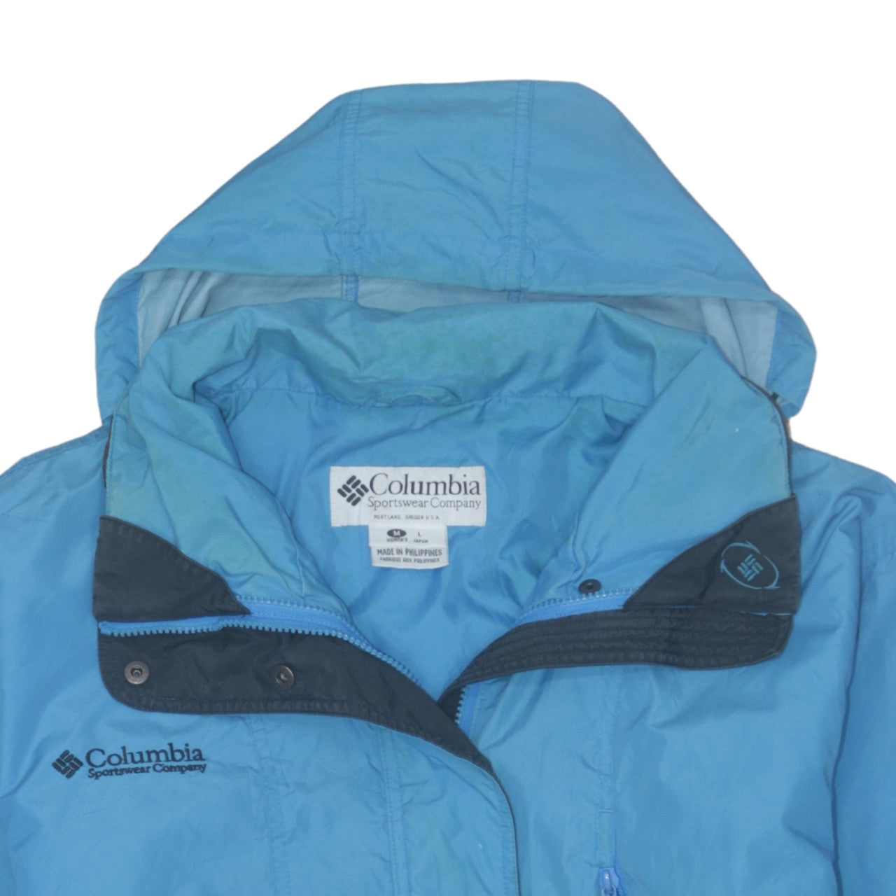 Columbia Women’s Blue Hooded Parka Jacket Size M Water Resistant Outdoor