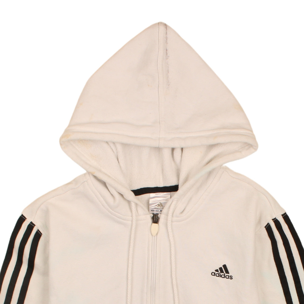 Adidas Women's White Full Zip Hoodie L Size 16 Hooded Casual Sweatshirt