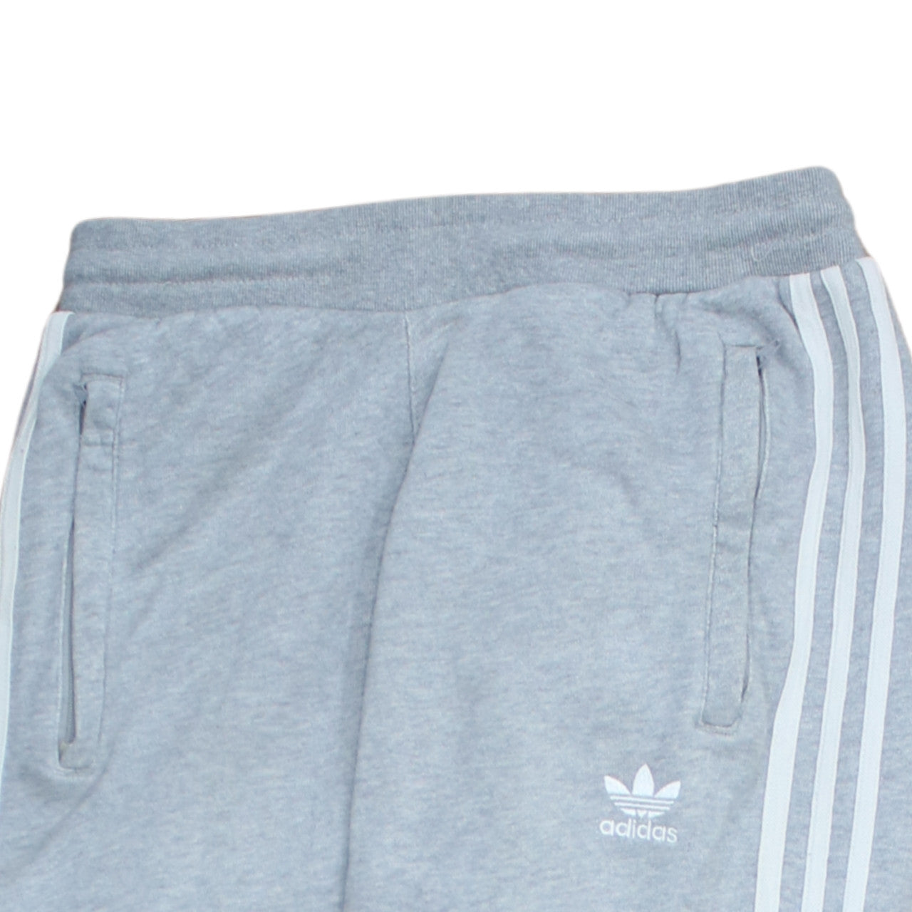 Adidas Men Grey XS Jogger Sweatpants with Logo and Stripes