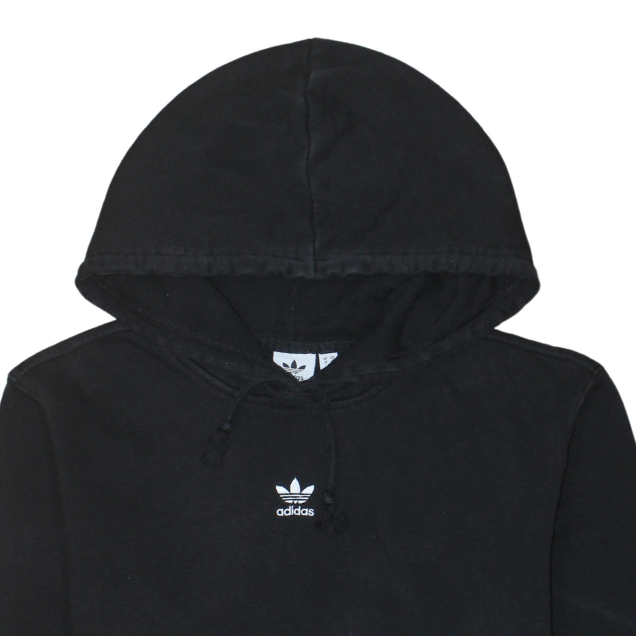 Adidas Womens Black Hoodie Size 10 Pullover Casual Cotton Sweatshirt