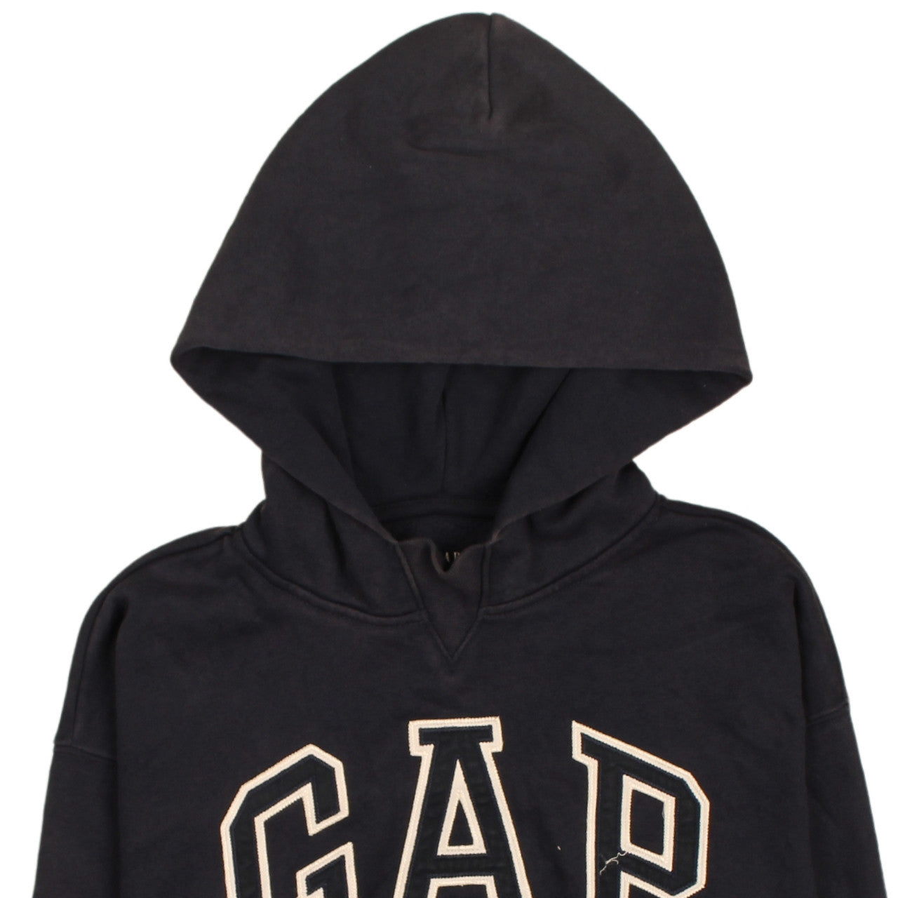 GAP Boys Black Pullover Hoodie 12 Years Fleece Logo Hooded Sweatshirt