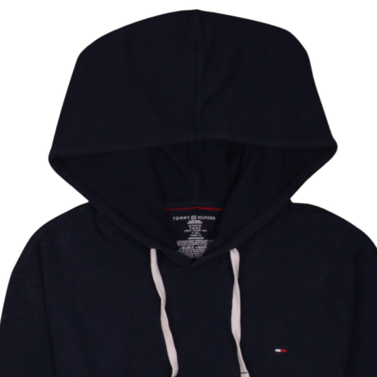Tommy Hilfiger Men's Blue XL Pullover Hoodie with Logo Trim