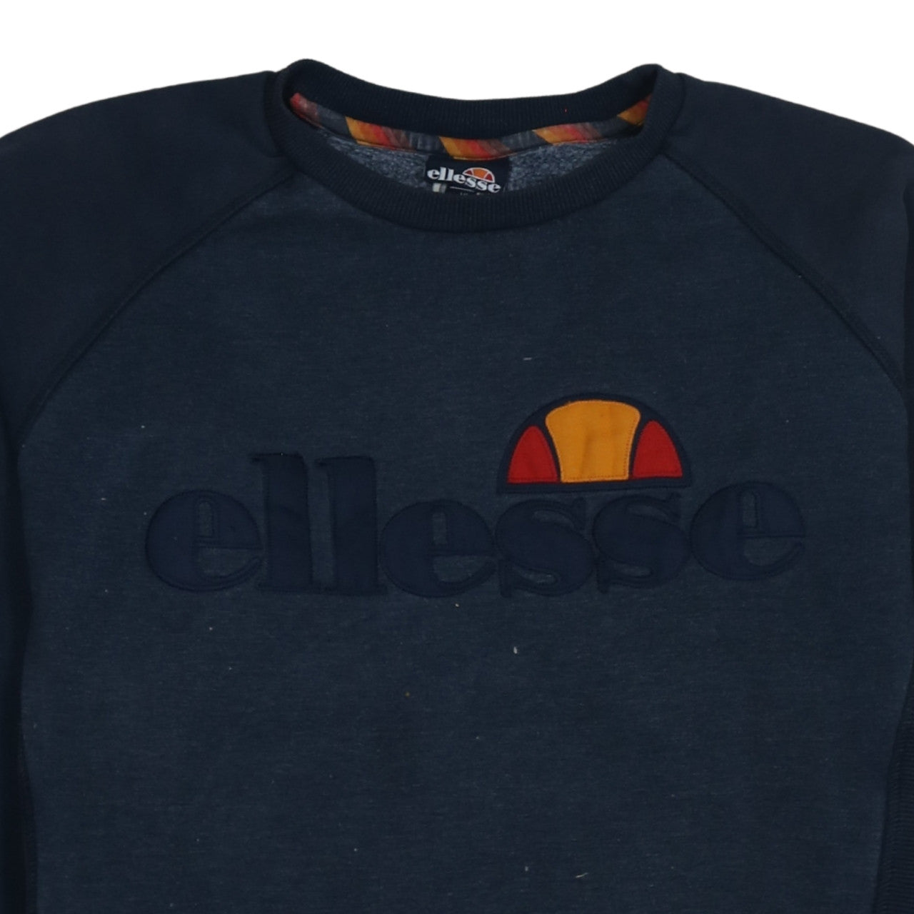 Ellesse Mens Blue XL Pullover Sweatshirt Crew Neck Logo Embroidered