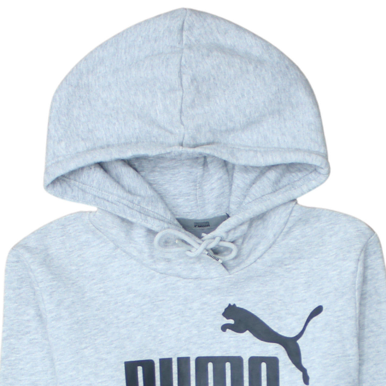 Puma Womens Grey Hoodie Size 8 Pullover Logo Hooded Sweatshirt