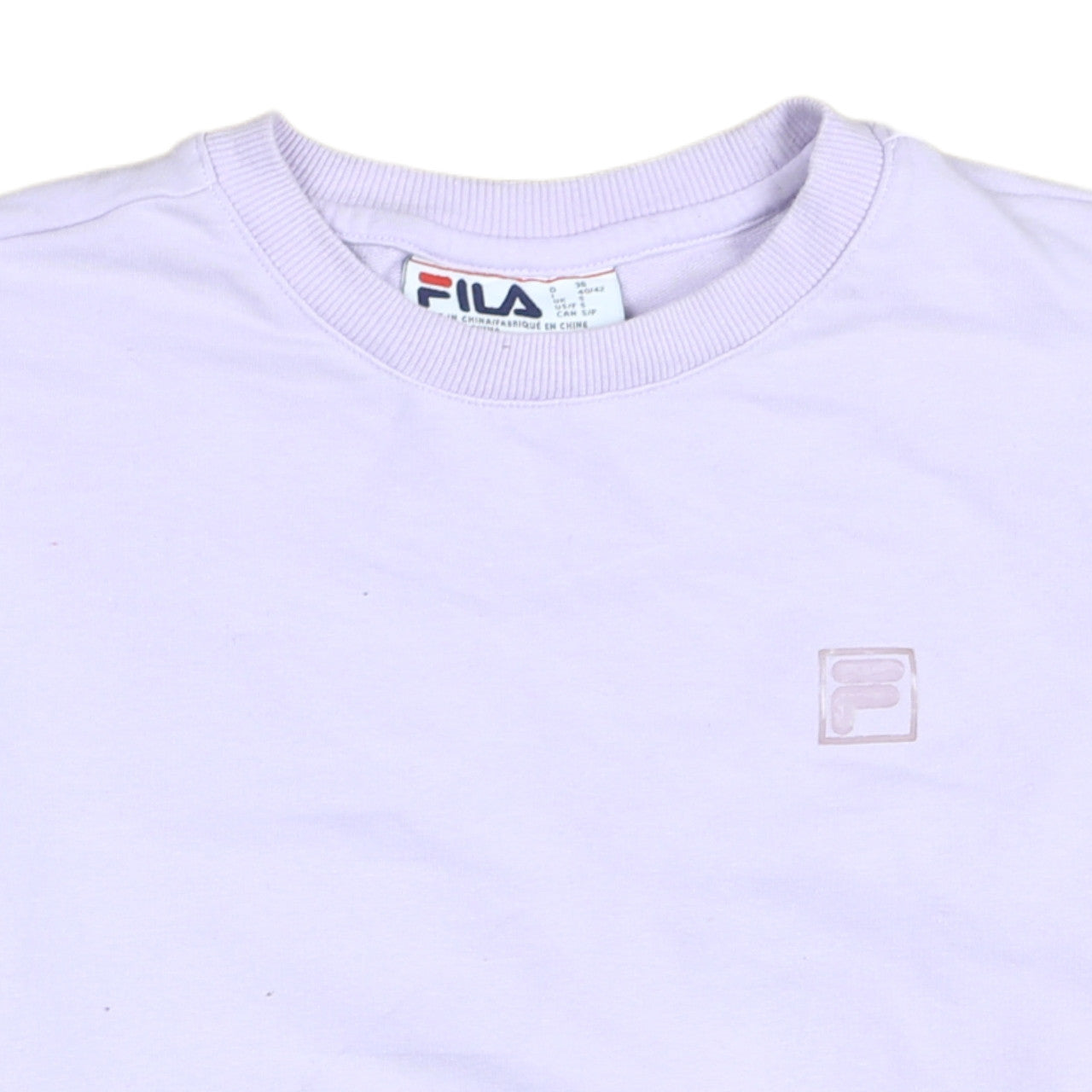 FILA Womens Lilac Crew Neck Sweatshirt Size S Casual Logo Pullover