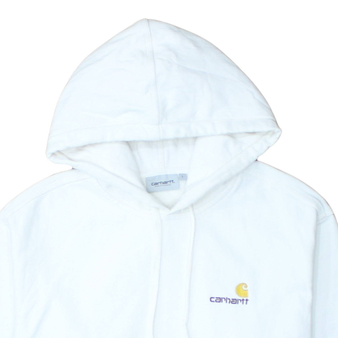 Carhartt WIP Men's White L Pullover Hoodie Fleece Sweatshirt