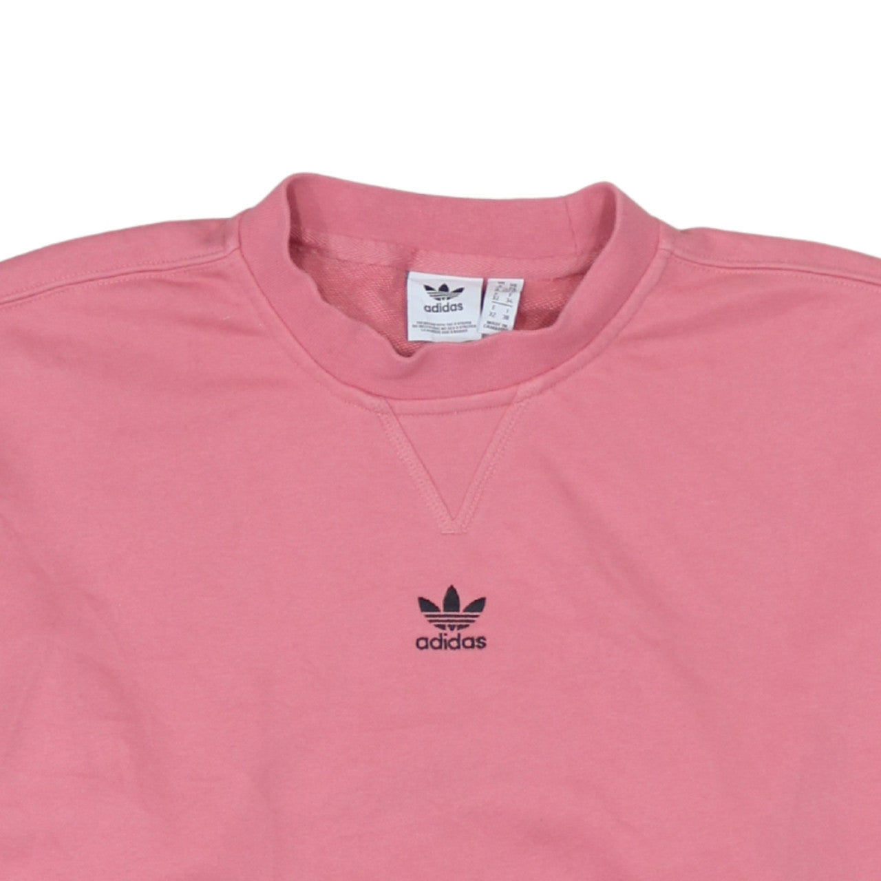Adidas Women Pink Crew Neck Pullover Sweatshirt XS UK 6 Cotton Logo