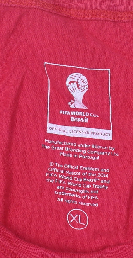 The Great Branding Company Men's Red Portugal XL Sleeveless World Cup Top