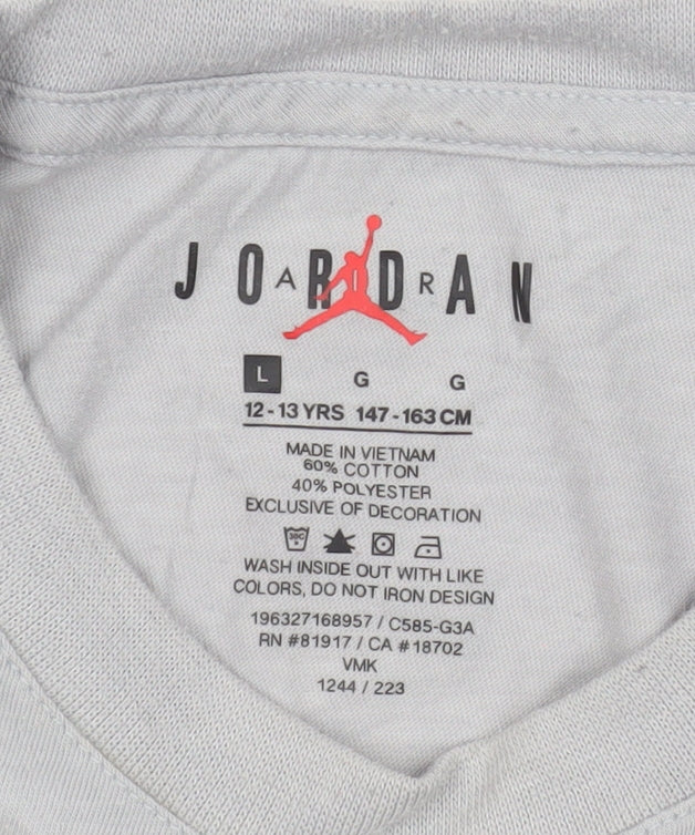 Jordan Boys Grey Air 23 Graphic T-Shirt 12-13 Years Basketball Style