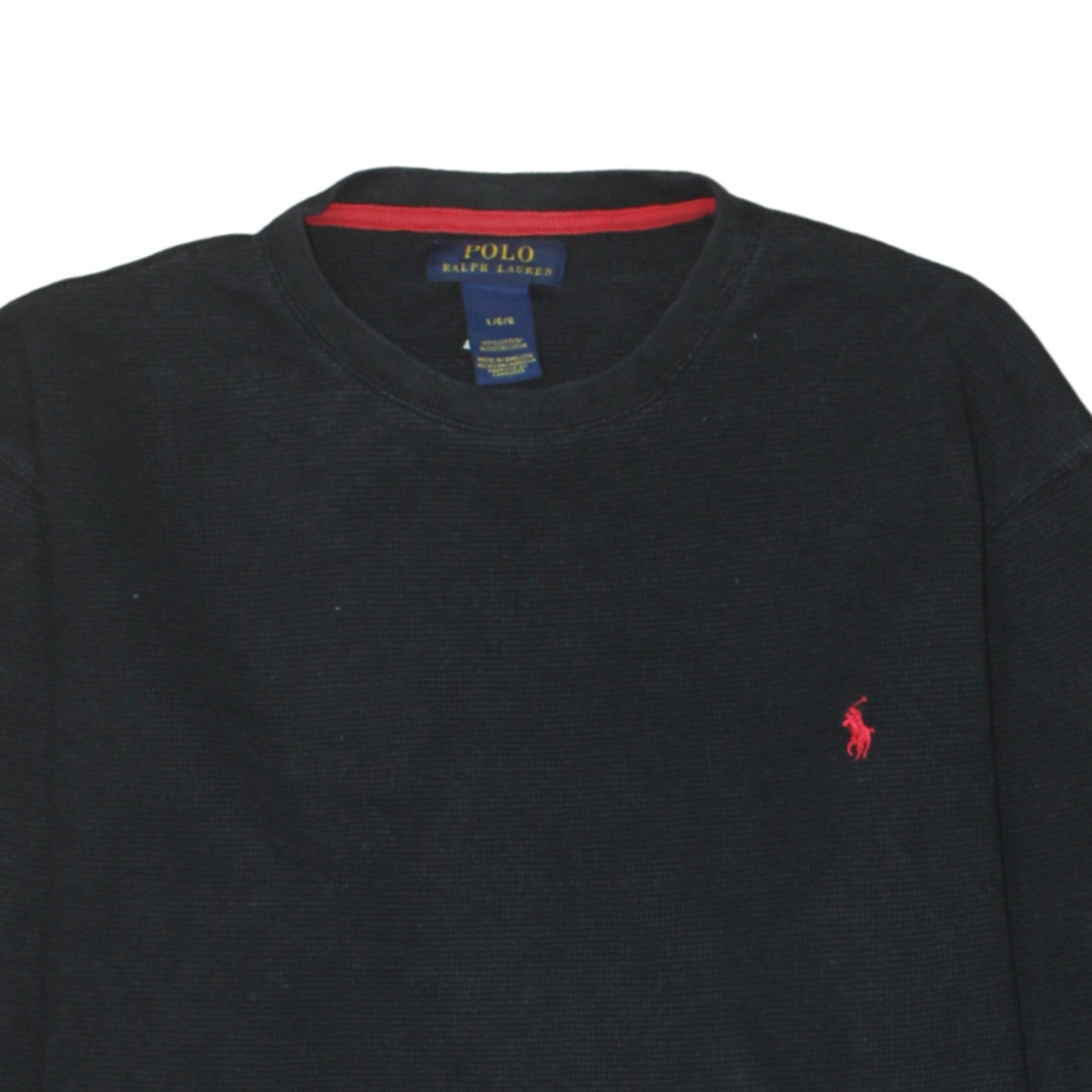 Polo Ralph Lauren Men's Black Long Sleeve Cotton Crew Neck T-Shirt L