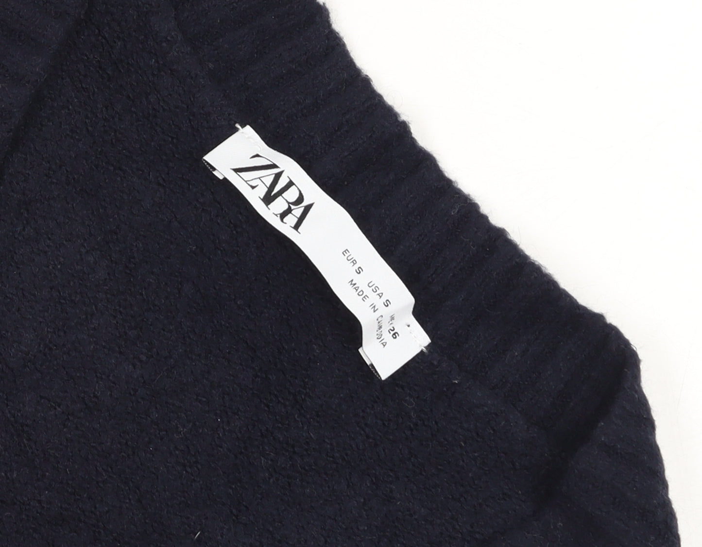 Zara Womens Black Wool Blend V-Neck Sleeveless Knit Vest Size 8