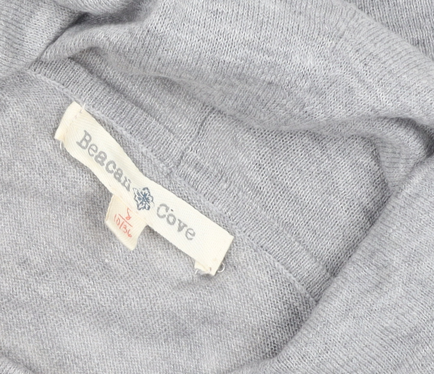 Beacon Cove Women Grey Cowl Neck Tunic Jumper Size 10 Long Sleeve Knit