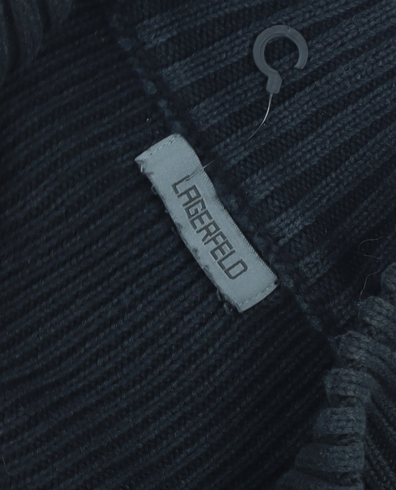 Lagerfeld Men's Black High Neck Button Henley Jumper XL