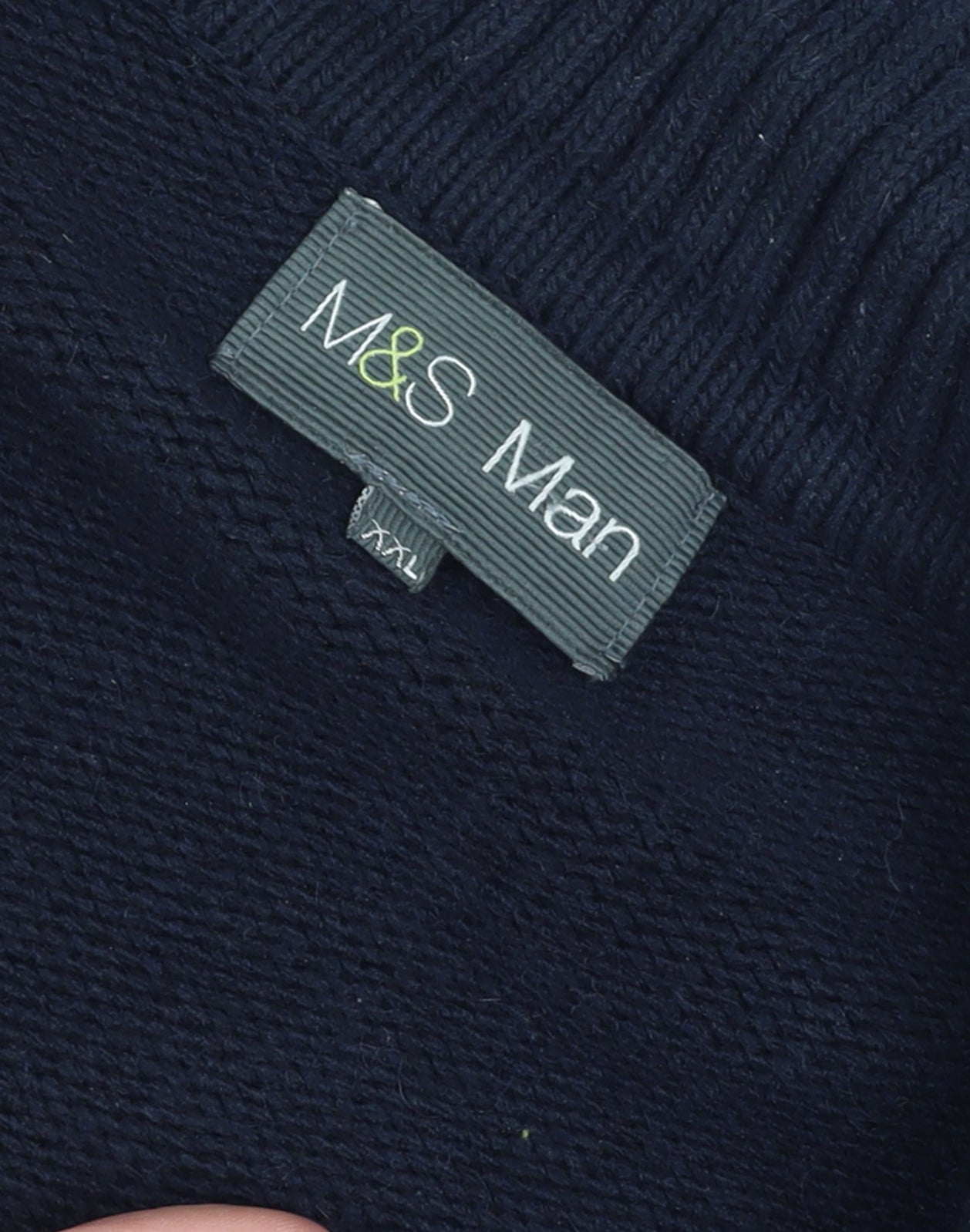 Marks and Spencer Men’s Navy Blue 2XL Full Zip Knit Jumper