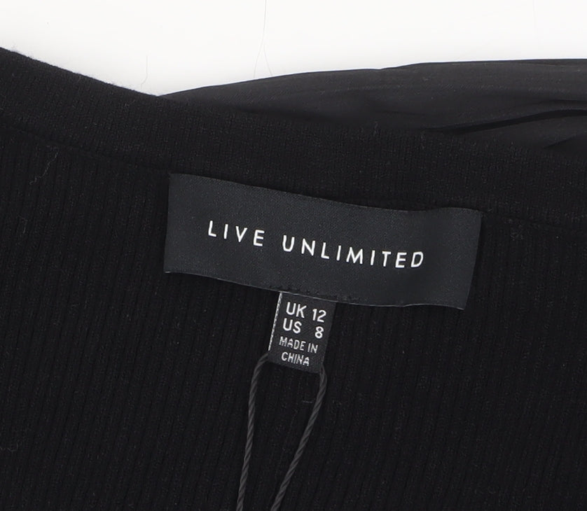 Live Unlimited Women’s Black Long Fit & Flare Dress UK 12