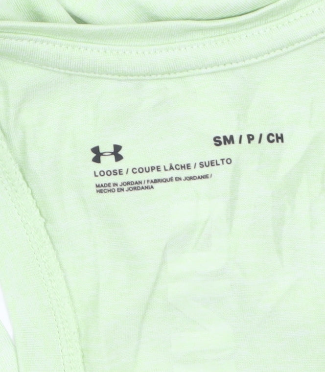 Under Armour Women Green Racerback Loose Fit Tank Top Size S