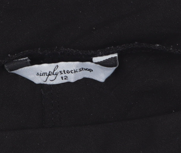 Simply Stock Shop Women's Black Size 12 Straight Leg Stretch Trousers