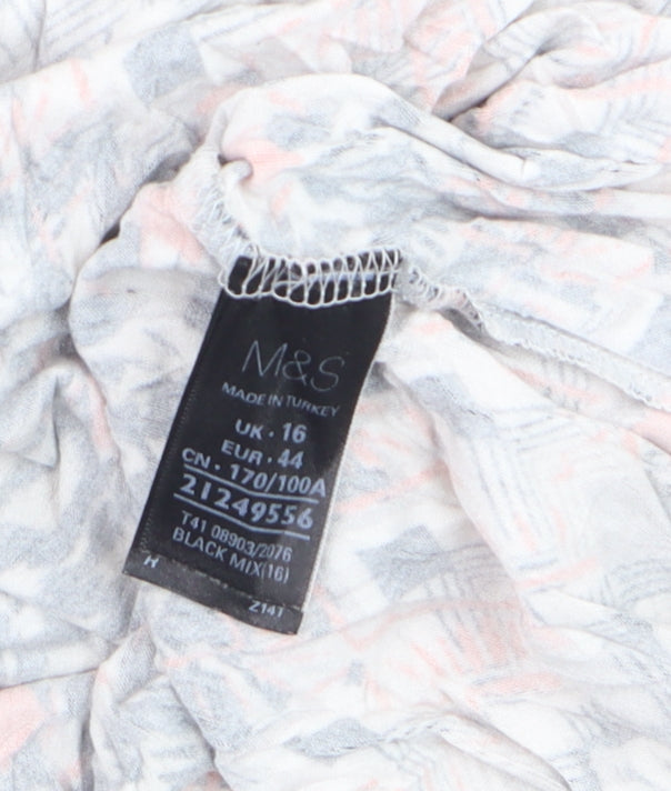 Marks and Spencer Womens Multicoloured Tunic Blouse UK 16 Animal Print