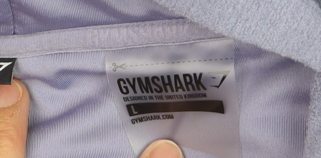 Gymshark Women Lavender Full Zip Hoodie Size L Cotton Blend Pullover