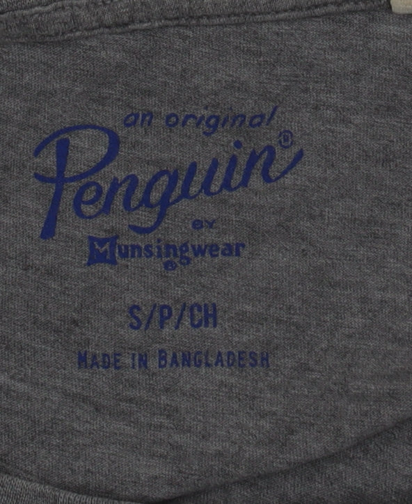 Penguin Mens Grey Graphic Print Cotton T-Shirt Size S