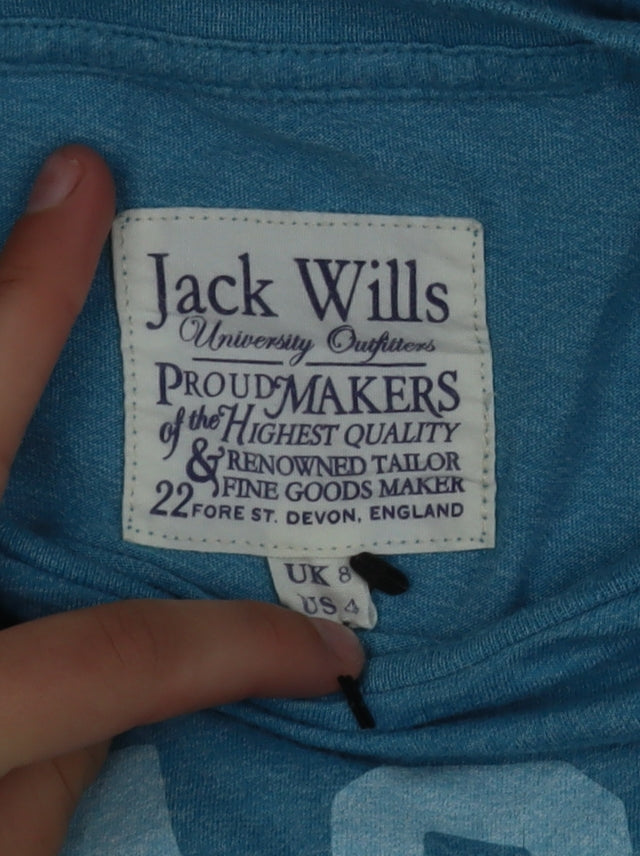 Jack Wills Women's Blue Cotton Slim Fit T-Shirt UK 8