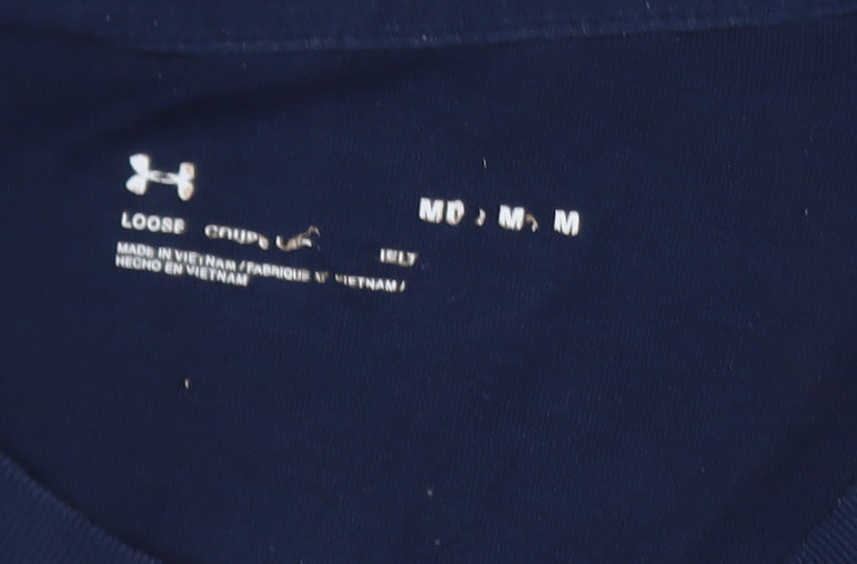 Under Armour Men's Navy Blue Loose Fit Graphic T-Shirt Size M