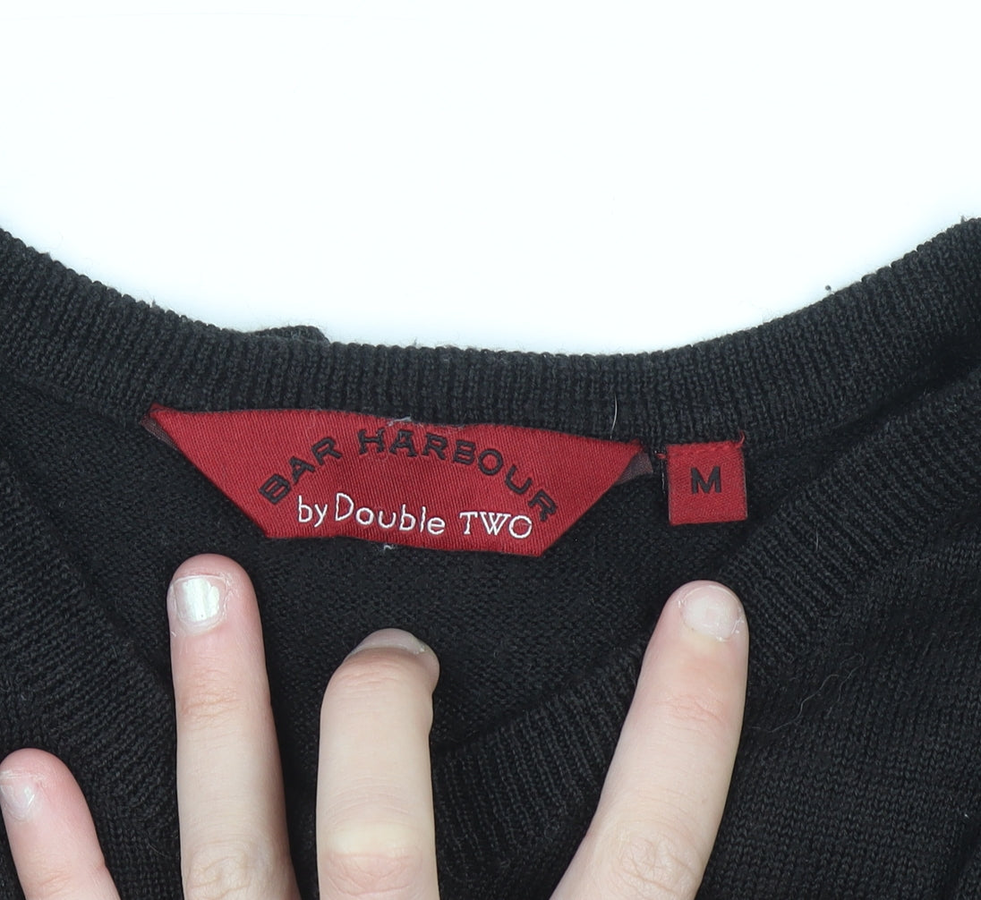 Bar Harbour by Double Two Men's Black Wool Blend V-Neck Vest M