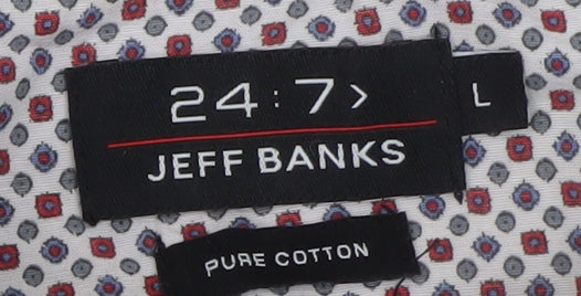 Jeff Banks Men’s Red Cotton Polo Shirt Size L 24:7 Short Sleeve